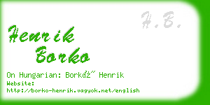 henrik borko business card